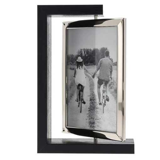 Picture of MODERN BLACK WOOD SPIN FRAME 4X6